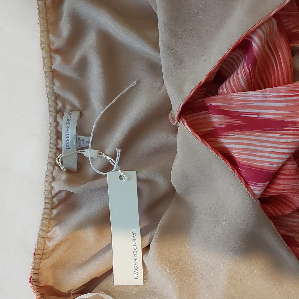 Lavender Brown Mini Halter Dress. NWT. Size Small. Orange. - Picture 6 of 10